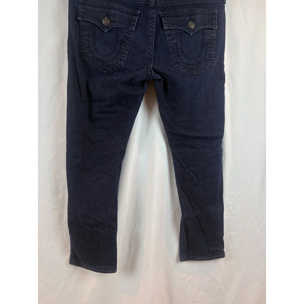 True Religion Geno Relaxed Slim Jeans Mens 38 Indigo Dark Wash Made in USA Blue